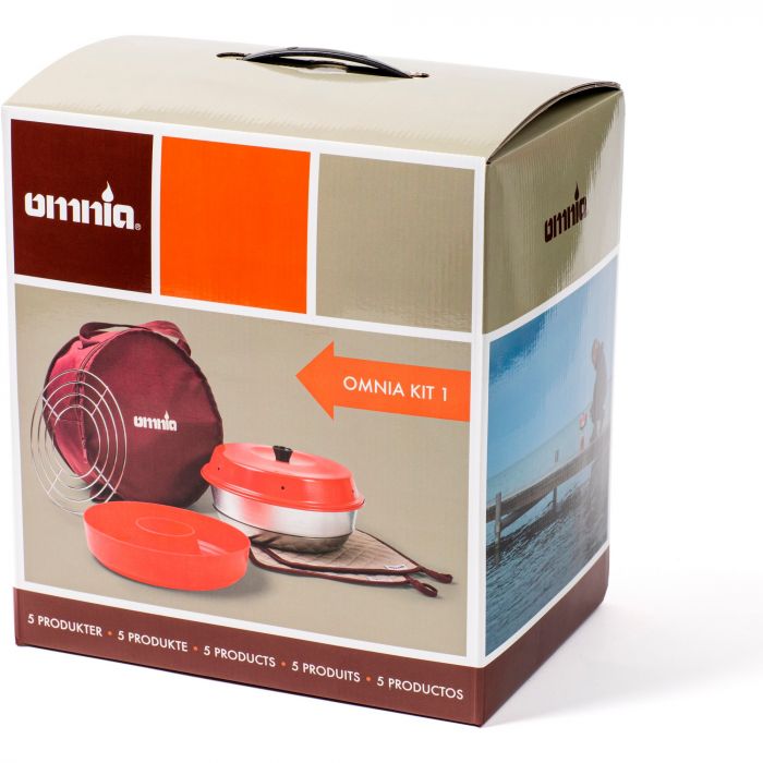 Omnia Kit 1 camping oven inclusief opbergtas, rooster, siliconenvorm en pannenlappen