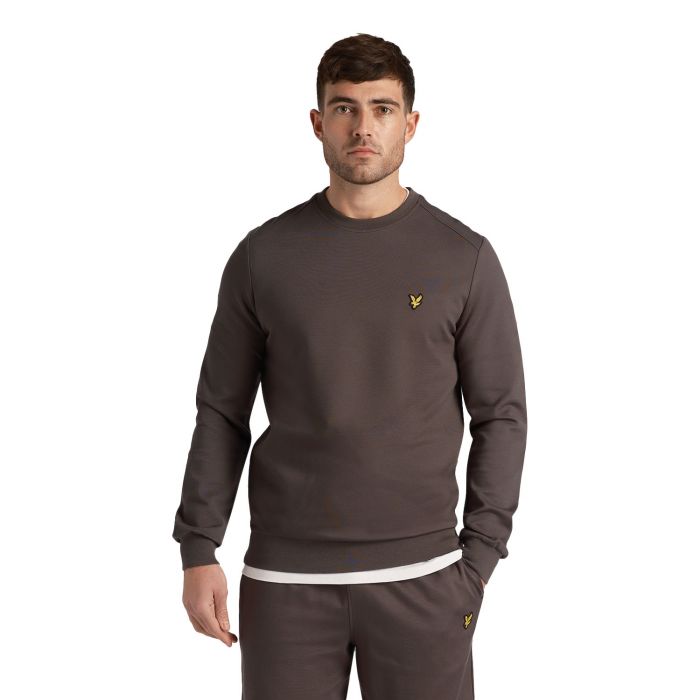 Lyle & Scott Crew Neck Fly fleece sweater heren graphite 