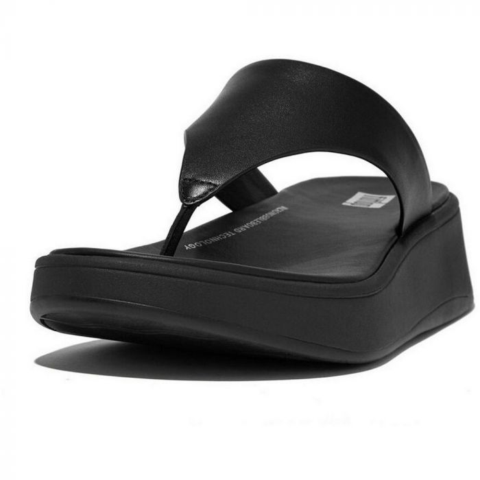 Fitflop F-Mode Flatform Toe-Post slippers dames all black 