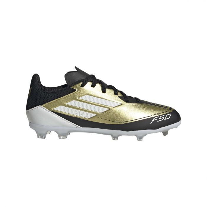 Adidas F50 League Messi FG MG IF6919 voetbalschoenen junior gold metallic cloud white core black