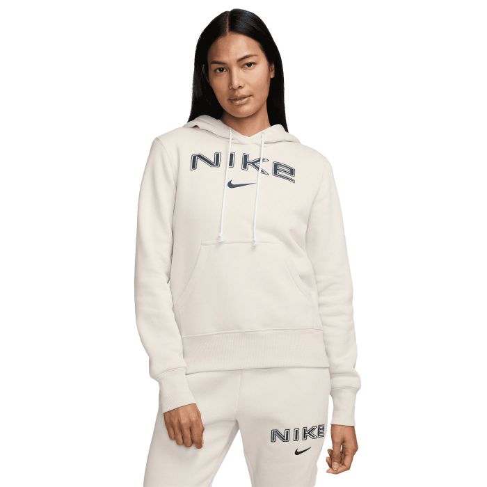 Nike Sportswear Phoenix Fleece Logo hoodie dames light  orewood brown white armor