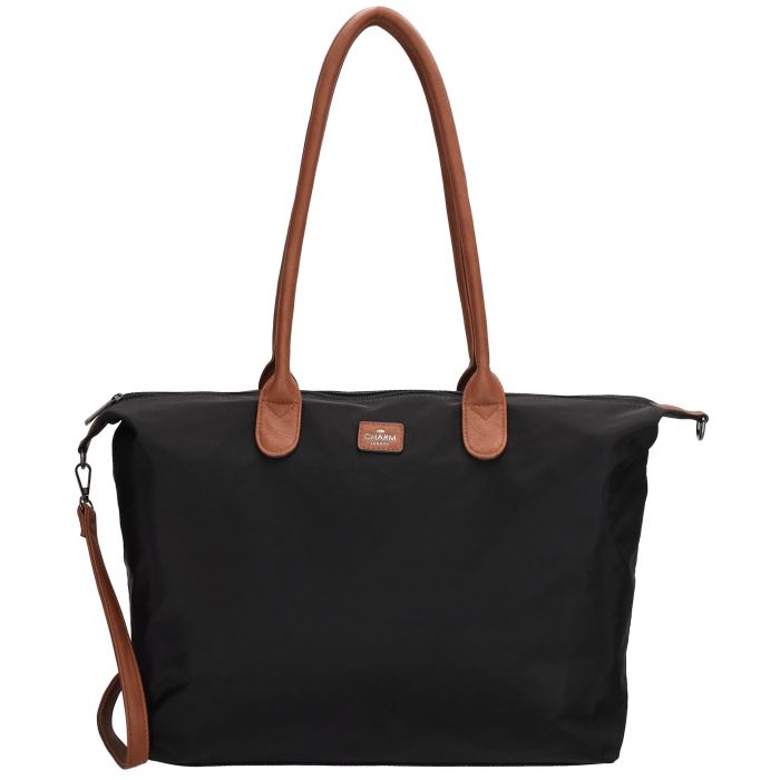 Charm London Buckingham 15,6 inch laptop schoudertas black 