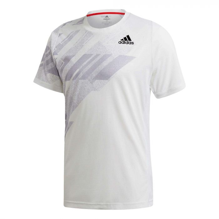 reactie spijsvertering Bourgondië Adidas Freelift Printed HEAT.RDY tennisshirt heren white power pink