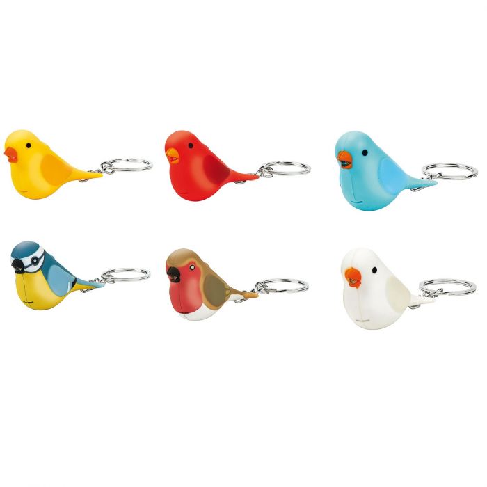 Moses Verlag Vogel met licht en geluid sleutelhanger assorti 