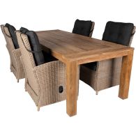 Bardani Roma 240 Atlantic 4 tuinset verstelbaar teak mexican sand 