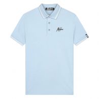 Malelions Signature polo heren light blue white 