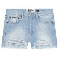 Malelions Damaged Denim short dames light blue 