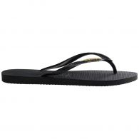 Havaianas Slim Logo Metallic slippers dames black gold 